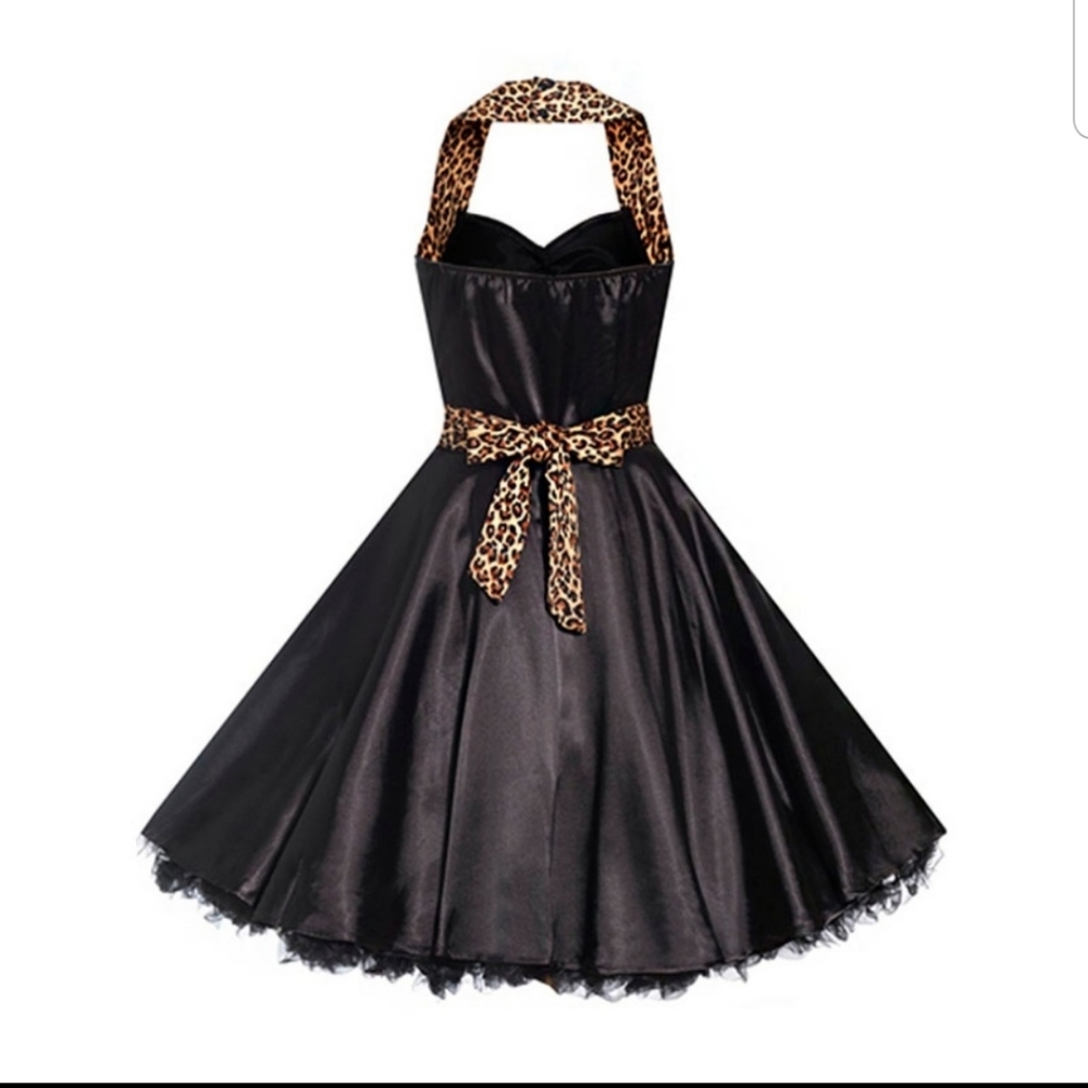 🆕️ *FINAL* SEXY KITTEN! Blk/Leopard Halter Dress - Picture 5 of 8